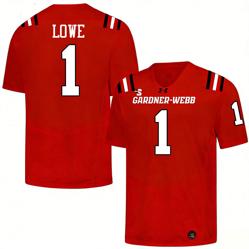 Gardner-Webb Runnin' Bulldogs #1 Anthony Lowe College Football Jerseys,Uniforms-Red